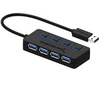 Sabrent USB 3.0 4 Port Hub w/ Power Adapter - Black