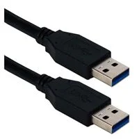 QVS USB 3.1 (Gen 1 Type-A) Male to USB 3.1 (Gen 1 Type-A) Male Cable 10 ft. - Black