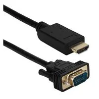 QVS HDMI Male to VGA Male Video Converter Cable 6 ft. - Black
