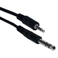 QVS 3.5mm TRS Male to 1/4&quot; TRS Male Audio Conversion Cable 6 ft. - Black