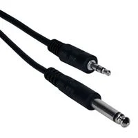 QVS 3.5mm TRS Male to 1/4&quot; TS Male Audio Conversion Cable 10 ft. - Black
