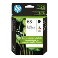 HP 63 Black/Tri-color Ink Cartridge Combo Pack