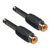 Hosa Technology RCA Female to 1/4&quot; TS Male Audio Adapter 2 Pack - Black