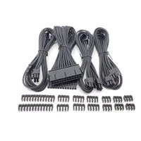 Micro Connectors Premium Sleeved PSU Cable Extension Kit - Black