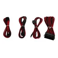 Micro Connectors Premium Sleeved PSU Cable Extension Kit - Red/ Black
