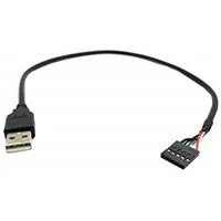 Micro Connectors IDC 5 Male (Motherboard Connector, Single Row) to USB 2.0 (Type-A) Male Cable 18 in. - Black