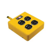 Inland 4 Outlet Metal Casing Surge Protector w/ 6 ft. Cord - Yellow