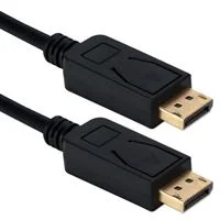 QVS DisplayPort Male to DisplayPort Male 8K UltraHD Video Cable w/ Latches 10 ft. - Black