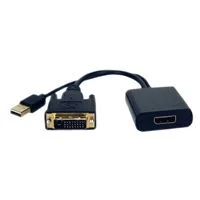 QVS DVI-D Male/ USB 2.0 (Type-A) Male to DisplayPort Female Converter Cable - Black