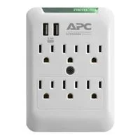 APC Essential SurgeArrest 6 Outlet Wall Tap with 5V, 2.4A 2 Port USB Charger