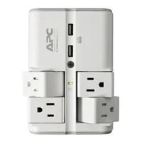 APC Essential SurgeArrest 4 Rotating Outlet Wall Tap with 5V, 3.4A 2 Port USB Charger