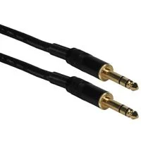 QVS 1/4 TRS Male to Male Premium Balanced Shielded Audio Cable 50 ft - Black