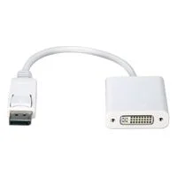 QVS DisplayPort Male to DVI-I Female White Digital Video Adapter - White