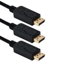 QVS DisplayPort Male to DisplayPort Male 4K Ultra HD Cable, 3 Pack, w/ Latches 6 ft. - Black