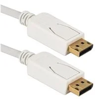 QVS DisplayPort Male to DisplayPort Male 4K Ultra HD Cable w/ Latches 15 ft. - White