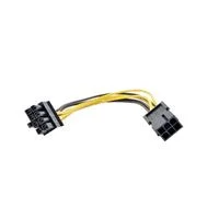 Micro Connectors 6 Pin to 8 Pin PCIe Adapter Power Cable - Black/ Yellow