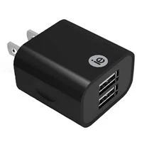 iEssentials 2.4 Amp Dual USB Type-A Wall Charger - Black