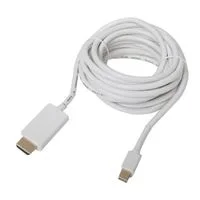 Inland Mini DisplayPort 1.2a Male to HDMI 1.4b Male Video Adapter Cable 6 ft. - White