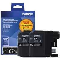 Brother LC107BK Super High Yield Black Inkjet Cartridge 2-Pack