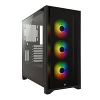 Corsair iCUE 4000X RGB Tempered Glass ATX Mid-Tower Computer Case - Black