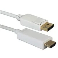 QVS DisplayPort Male to HDMI Male 4K Digital A/V Cable 10 ft. - White