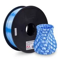 Inland 1.75mm PLA Silk 3D Printer Filament 1.0 kg (2.2 lbs.) Spool - Light Blue