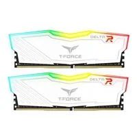 TeamGroup T-FORCE Delta RGB 32GB (2 x 16GB) DDR4-3200 PC4-25600 CL16 Dual Channel Desktop Memory Kit TF4D432G3200HC1 - White