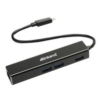 Inland 3-Port USB 3.0 Hub with Gigabit Network Adapter