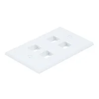 Monoprice Wall Plate for Keystone, 4 Hole - White