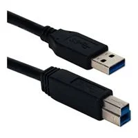QVS USB 3.1 (Gen 1 Type A) Male to USB 3.1 (Gen 1 Type B) Male Cable 15 ft. - Black