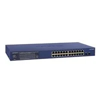 NETGEAR 26-Port PoE Gigabit Ethernet Smart Switch (GS724TPP), Managed, Optional Insight Cloud Management, 24 x PoE+ @ 380W, 2 x 1G SFP, Desktop or Rackmount, and Limited Lifetime Protection