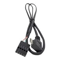 Micro Connectors Left Angle Micro-USB to 9-pin USB Cable 2 ft - Black