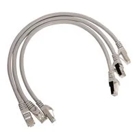 Inland 1 Ft. CAT 7 Stranded SSTP, Bare Copper Conductor, Stranded SSTP, Weatherproof Ethernet Cables 3-Pack - Gray