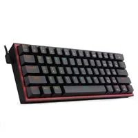 Redragon K617 Fizz 60% Compact RGB Wired Mechanical Keyboard, 61 Keys TKL - Black/ Red - Red Switch