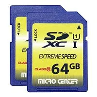 Micro Center 64GB SD Card UHS-I Class 10 SDXC Flash Memory Card - 2 Pack