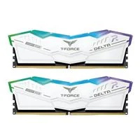 TeamGroup T-Force Delta RGB 32GB (2 x 16GB) DDR5-6400 PC5-51200 CL40 Dual Channel Desktop Memory Kit FF4D532G6400HC4 - White