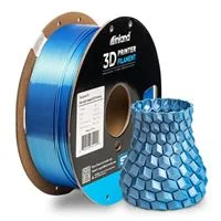 Inland 1.75mm PLA Dual Color Silk 3D Printer Filament 1kg (2.2 lbs) Cardboard Spool - Blue-Silver