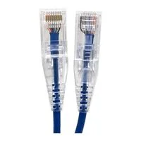 Micro Connectors 1 ft. CAT 6A Ultra Slim Ethernet Cable - Blue