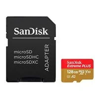 SanDisk 128GB Extreme PLUS microSDXC Class 10 A2 UHS-3 V30 Flash Memory Card with Adapter