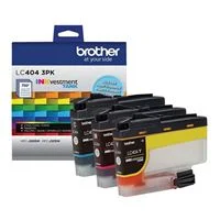 Brother LC404 Standard Yield Color INKvestment Tank Ink Cartridge 3-Pack