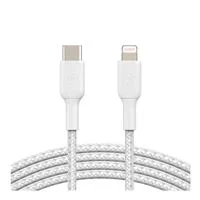 Belkin BOOST CHARGE Braided Lightning to USB-C Charge/ Sync Cable 6.6 ft. - White