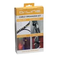 D-Line Cable Organizer Kit incl. Wrap, Clips, Bands & Bases - Black