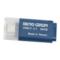 Micro Center 64GB USB Type-C SuperSpeed USB 3.1 (Gen 1) Flash Drive - Blue