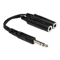 Hosa Technology 1/4&quot; Male to Two 1/4&quot; Female Y-Cable - 6 in.