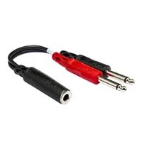 Hosa Technology Stereo 1/4&quot; Female to 2 Mono 1/4&quot; Male Y-Cable - 6 in.