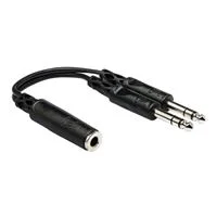 Hosa Technology Stereo 1/4&quot; Male to Two Stereo 1/4&quot; Female Y-Cable - 6 in.
