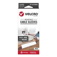 VELCRO Mountable Cable Sleeves 12in x 5-3/4in (2-Pack) - White