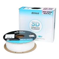 Inland 1.75mm PLA High Speed Silk 3D Printer Filament 1.0 kg (2.2 lbs.) Cardboard Spool - White