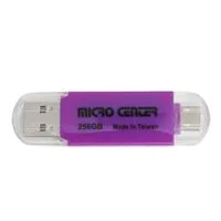 Micro Center 256GB Dual Type-A Type-C 2-in-1 SuperSpeed USB 3.2 (Gen 1) Flash Drive - Purple