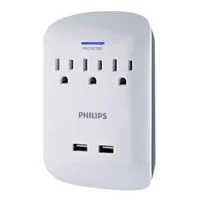 Philips Surge Protector with USB Charging - White